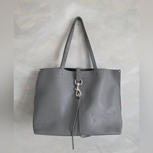 Rebecca Minkoff Megan Slouchy Leather Gray Shoulder Tote Bag 17x11x6